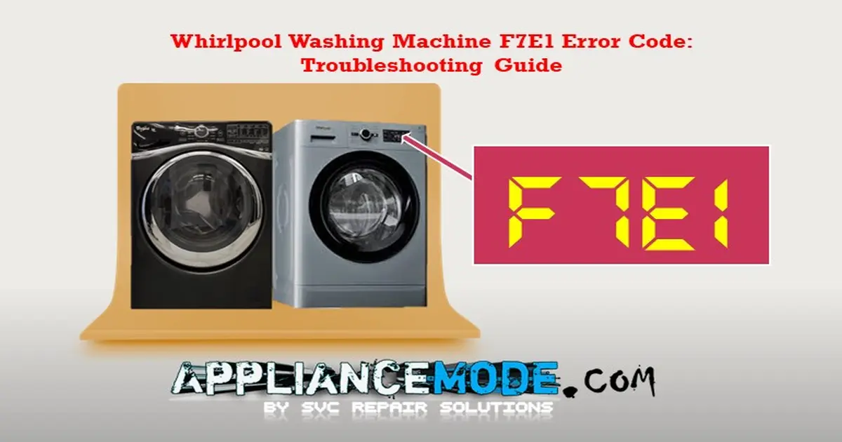 Understanding The Whirlpool Washing Machine F E Error Code