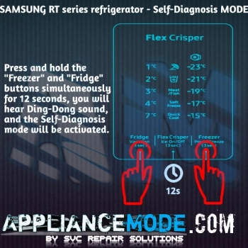 Samsung Top Mount Freezer self Diagnosis mode