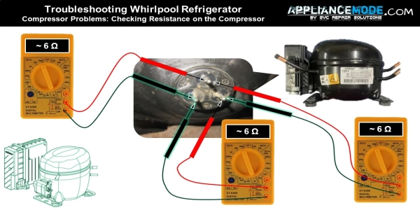 Troubleshooting Whirlpool Refrigerator Compressor Problems: Checking Resistance on the Compressor