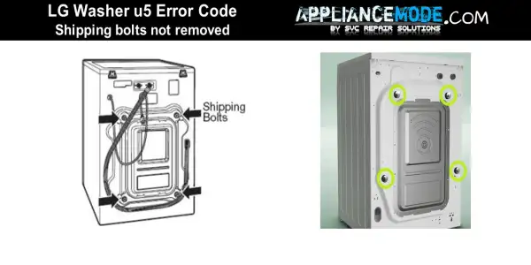 LG washer Shipping bolts not removed