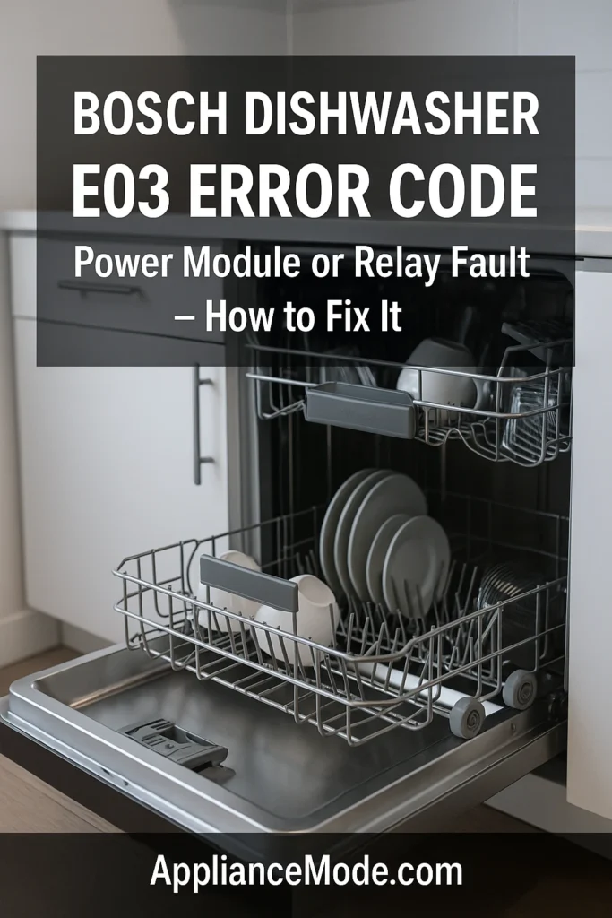 Bosch Dishwasher E03 Error Code
